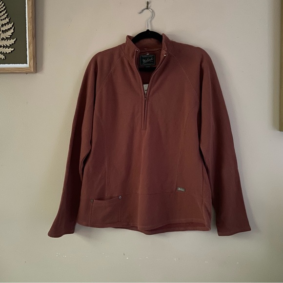 WOOLRICH• womens new highland burnt orange quarter zip pullover size medium nwt - Picture 8 of 15